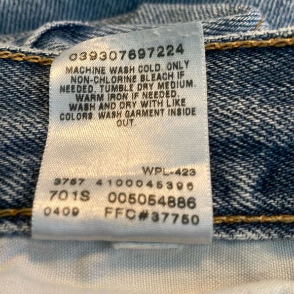 Urban Renewal Remade Levi's Lace Up Denim Jort Jean Shorts Blue Medium Wash 30 - Picture 10 of 10